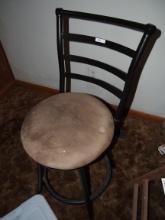 Metal stool with back