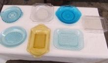 Mixed Lot of (7) Early American Pattern Glass Bread/Serving Plates