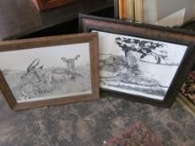 (2) Charles B Werner Limited Edition Ibex & Lions Prints