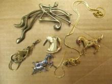 (6) Piece Grouping Horse Related Costume Jewelry