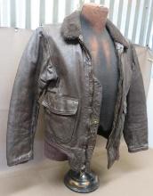 WWII US Navy Flight Jacket with USMC Globe and Anchor Pin