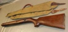 Wood Stock for Winchester 52 or 75 Target Rifle with Canvas Case