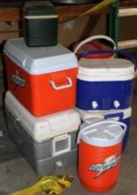 Coolers of Various Size, Shape, and Brand