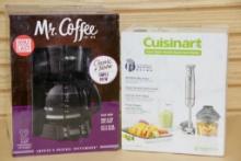 Mr. Coffee 12-Cup Coffee Maker and Cuisinart Smart Stick Hand Blender